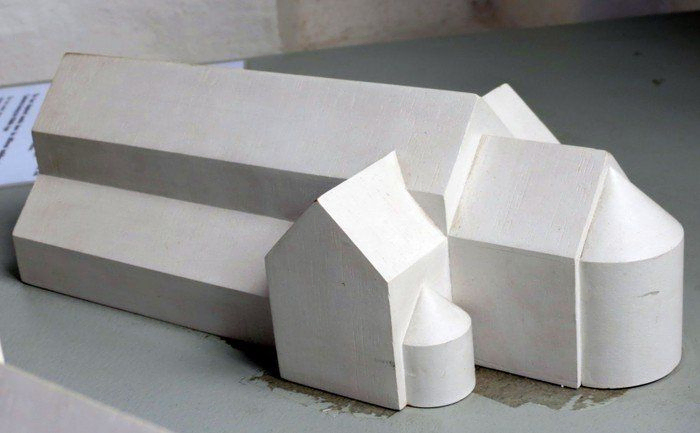 Model af Odense Domkirke, opført i frådsten l 